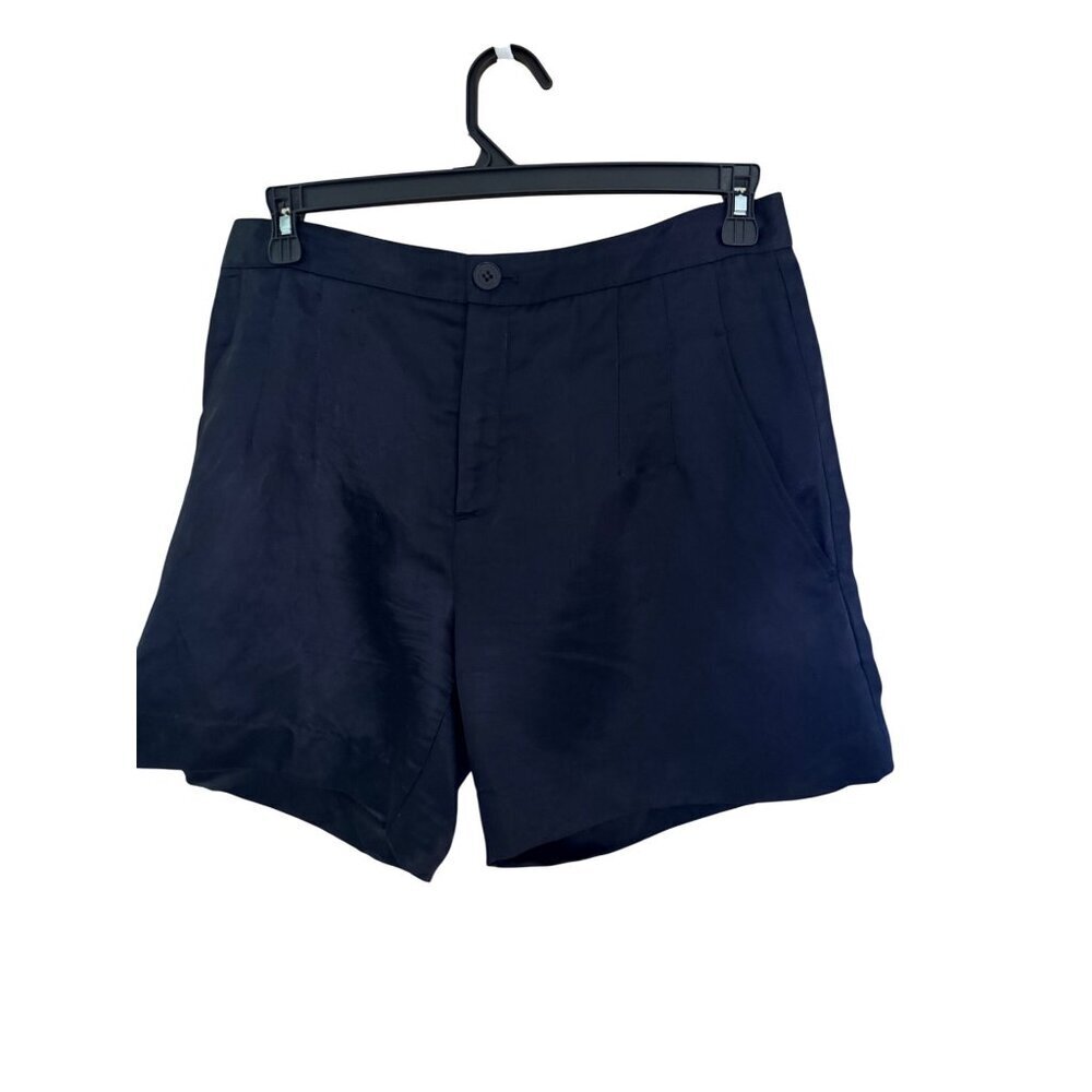 Theyskens’ Theory Womens Shorts Size 42 Black Shimmery Fabric Zippered Pocket